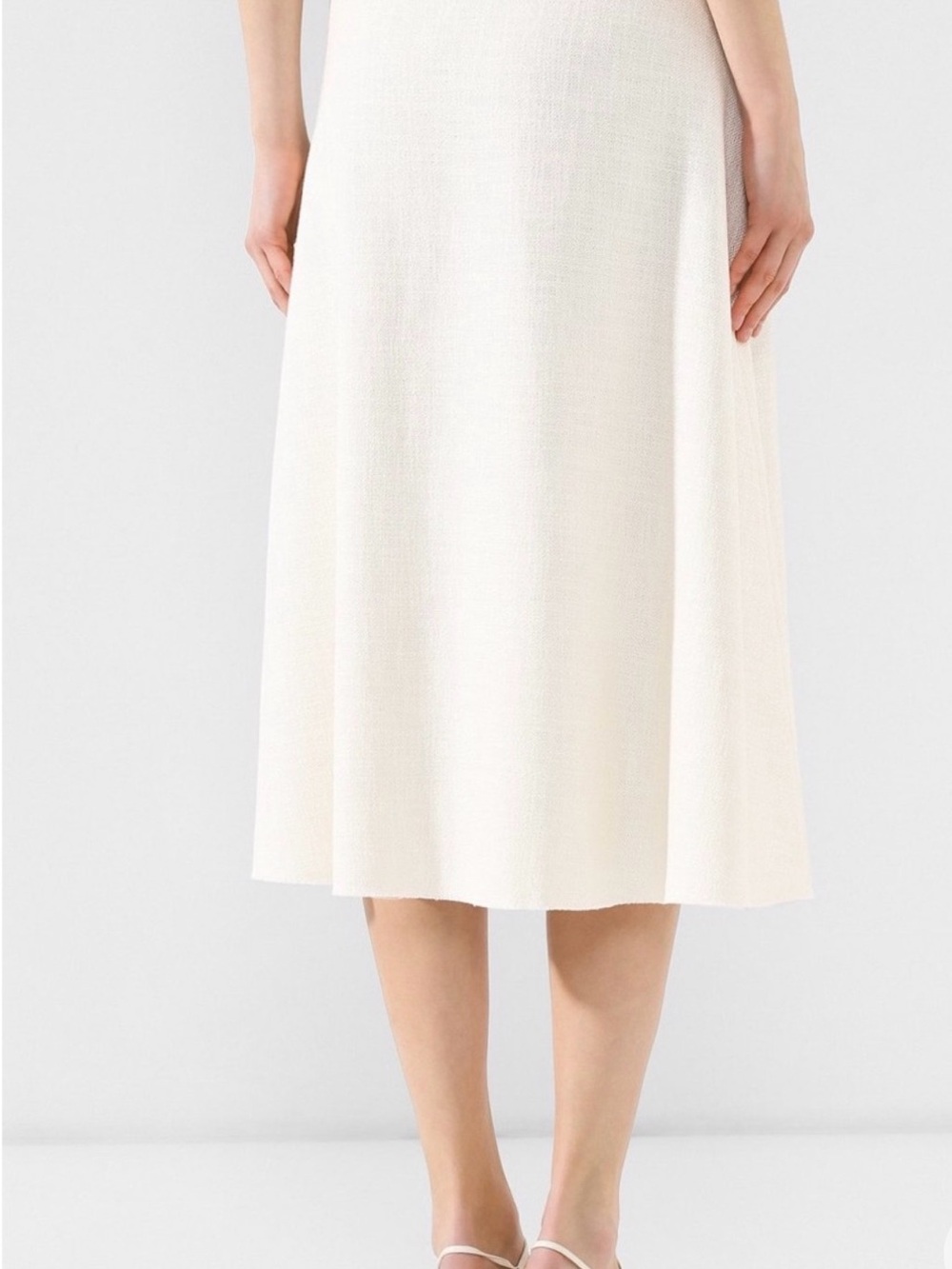 Theory Ivory Canvas Tweed Volume Maxi Skirt | Size 10